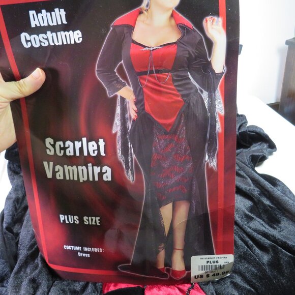 Scarlet vampire adult full figure costume (2)piece top and skirt ladies size - Picture 1 of 15